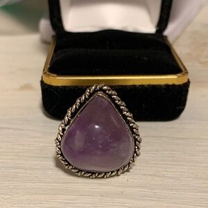 Natural Stone Ring Stamped 925